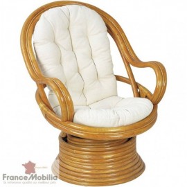 Fauteuil rotin pivotant inclinable