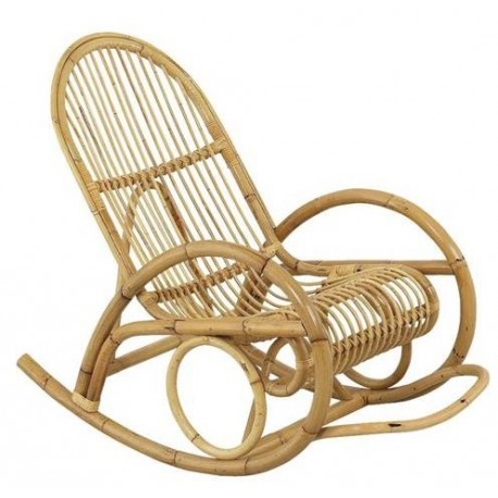 Rocking chair en rotin naturel