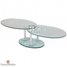 Table basse en verre ovale