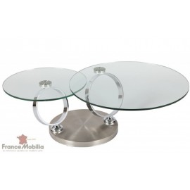 Table salon inox verre