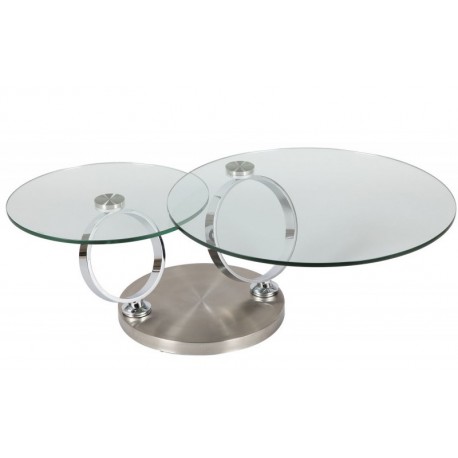 Table salon inox verre