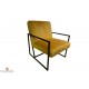 Fauteuils vintage velours jaune