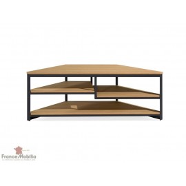 Meuble d'angle en bois et métal poudré
