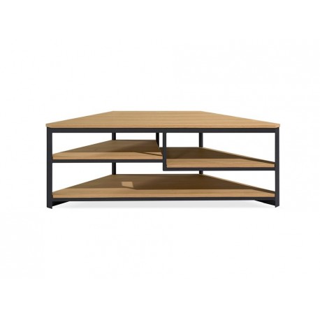 Meuble d'angle en bois et métal poudré