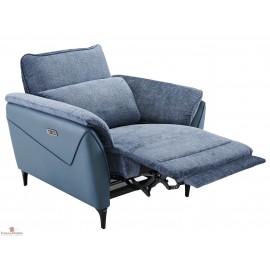 Fauteuil électrique en tissu bleu