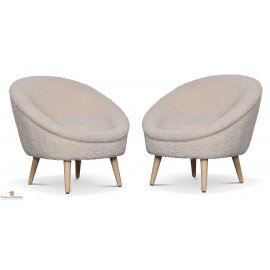 Fauteuil rond blanc synthétique