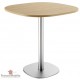 Table carrée pied central inox