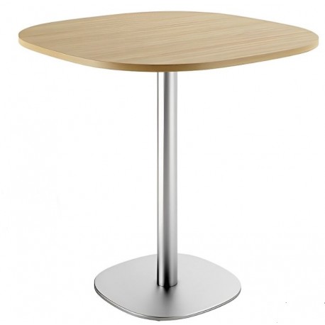 Table carrée pied central inox