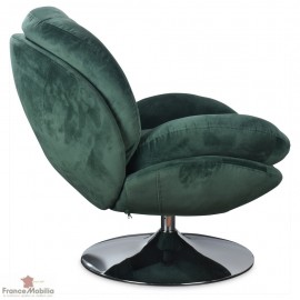 Fauteuil pivotant en velours