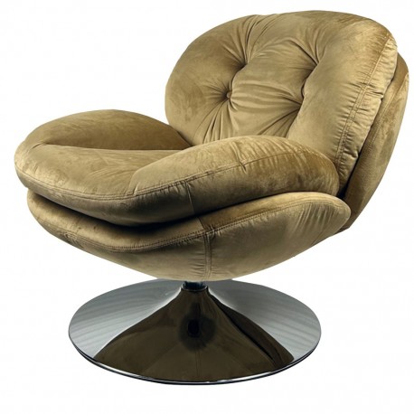 Fauteuil pivotant en velours