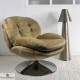 Fauteuil pivotant en velours