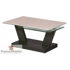 Table basse acier verre céramique