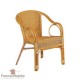 Fauteuil rotin dossier bas