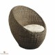 Fauteuil coque en poelet gris