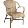 Fauteuil rotin patiné