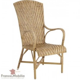 Fauteuil haut en rotin Manau