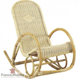 Rocking chair rotin tissé