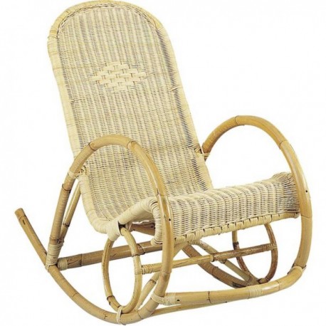 Rocking chair rotin tissé