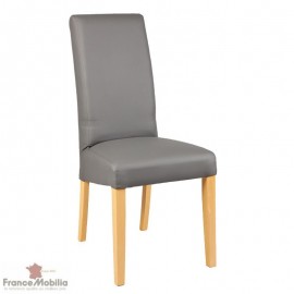 Chaise simili cuir - Taupe