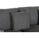Canapé fixe en tissu gris 220cm