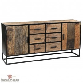 Buffet en metal et teck en 170 cm