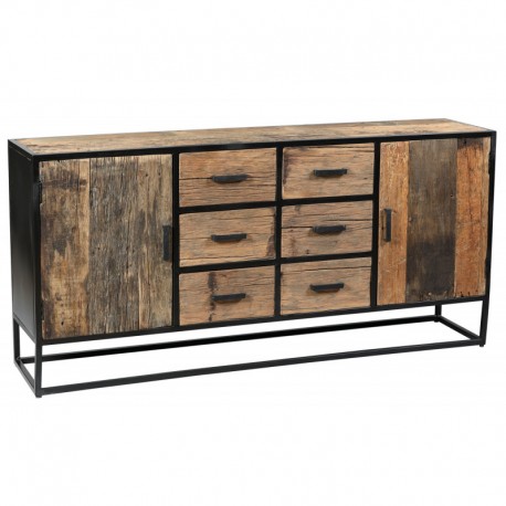 Buffet en metal et teck en 170 cm