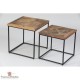 Tables gigogne en manguier damier