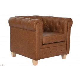 Fauteuils chesterfield simili cuir x2