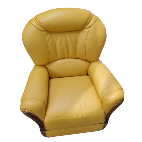 Fauteuil jaune cuir italien