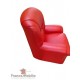 fauteuil cuir rouge et bois italien