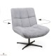 Fauteuil pivotant en tissu gris perle