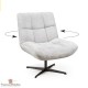 Fauteuil pivotant en tissu gris perle