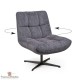 Fauteuil pivotant en tissu gris perle