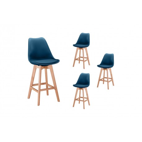 4 Tabourets haut style scandinave