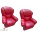 fauteuil cuir rouge et bois italien