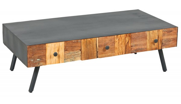 Destock table basse palissandre métal