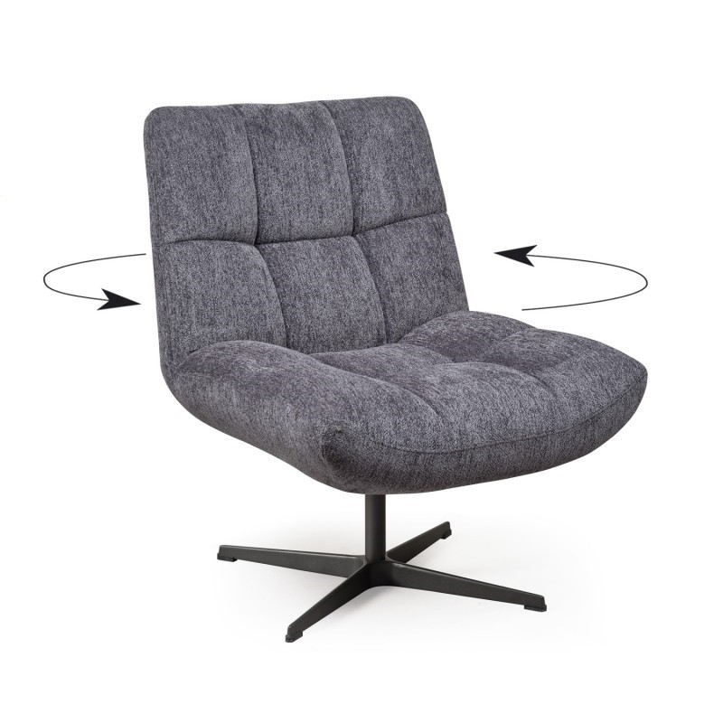 Fauteuil pivotant en tissu anthracite